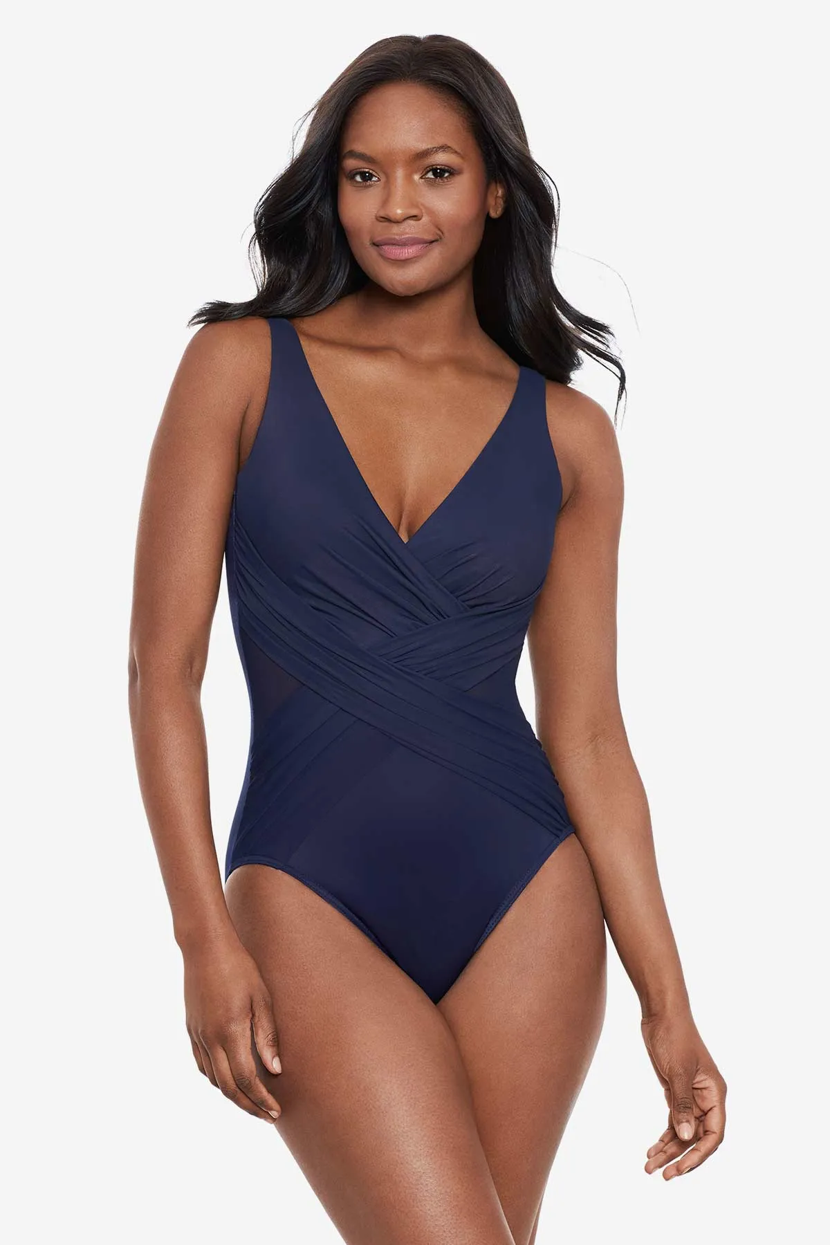 Crossover With Mesh One Piece