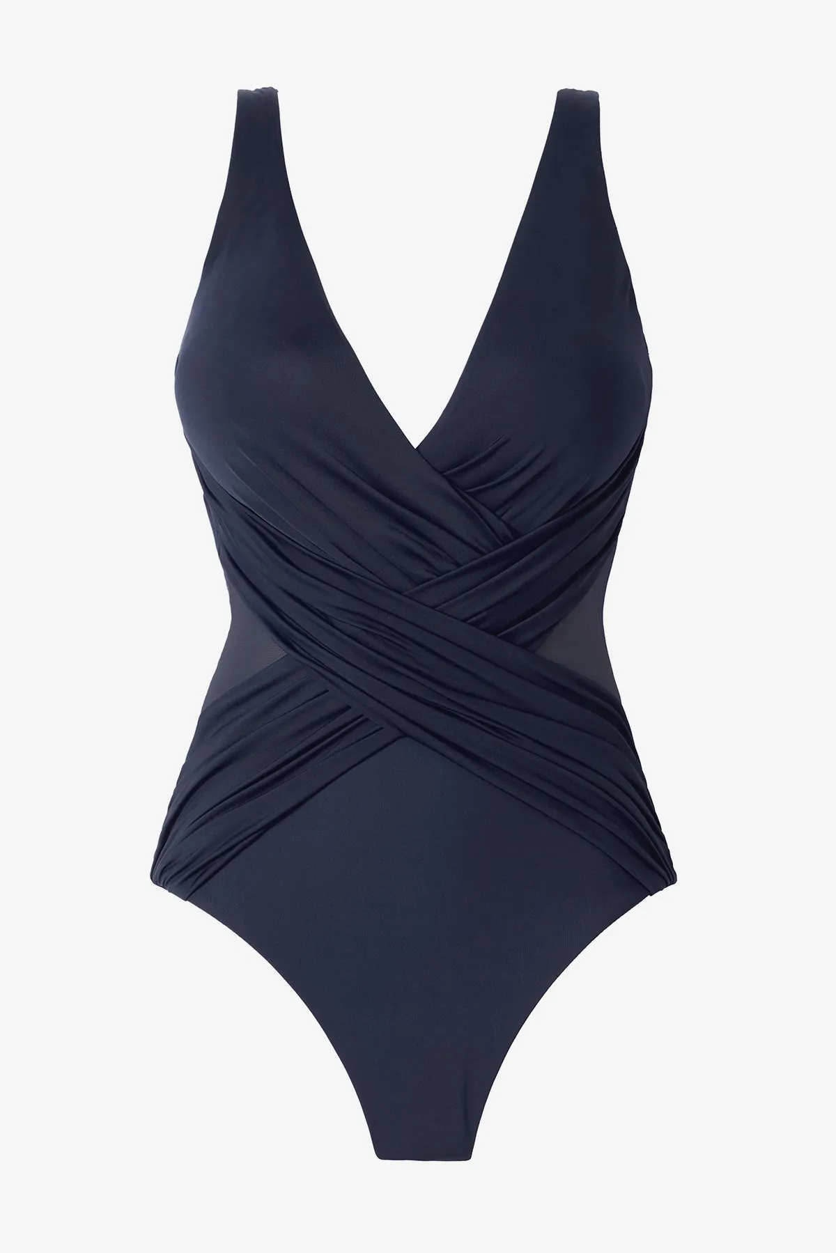 Crossover With Mesh One Piece