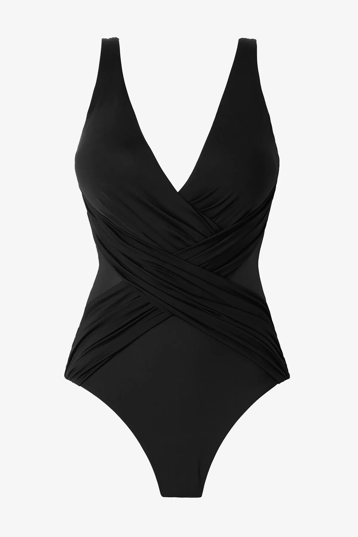 Crossover With Mesh One Piece