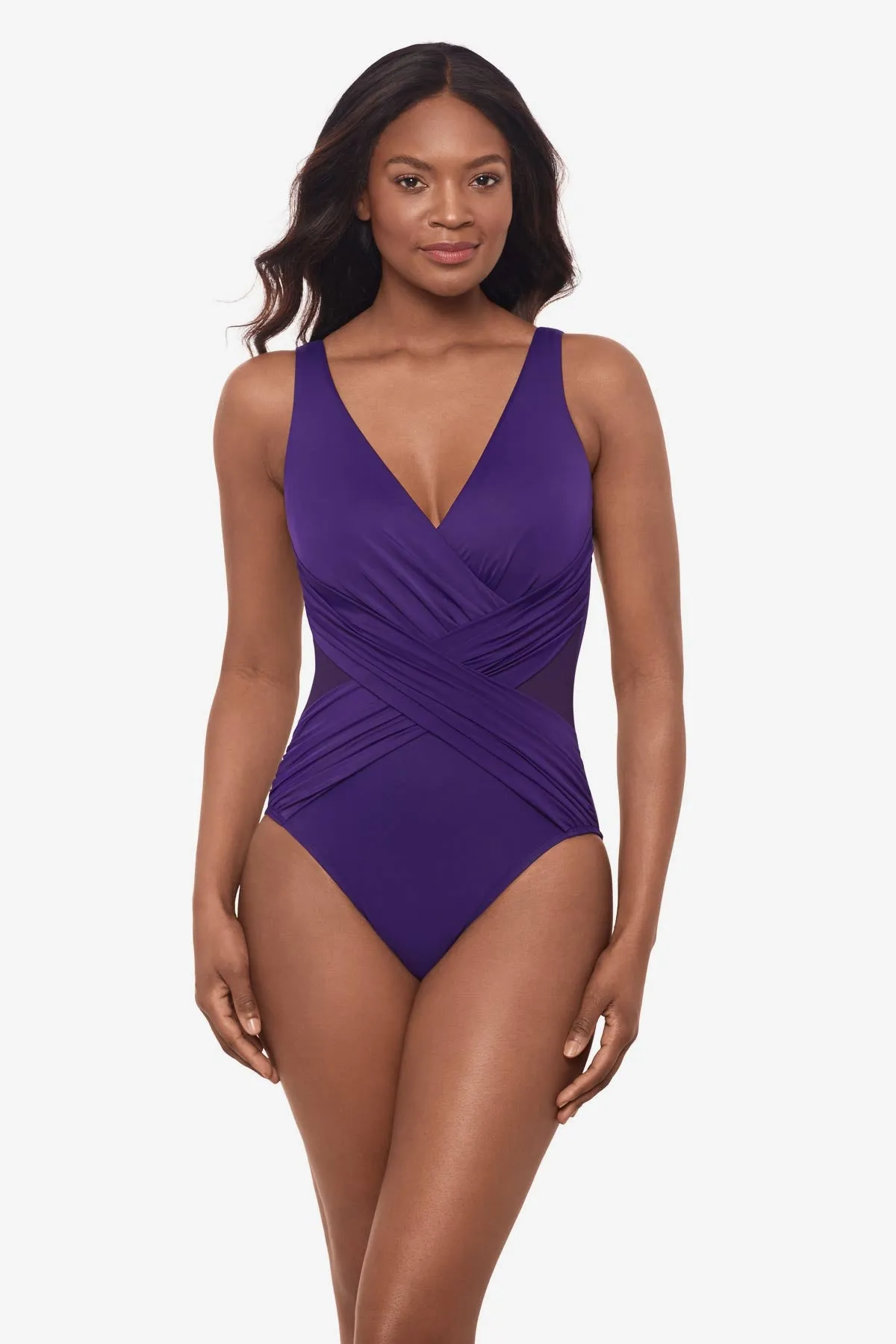 Crossover With Mesh One Piece