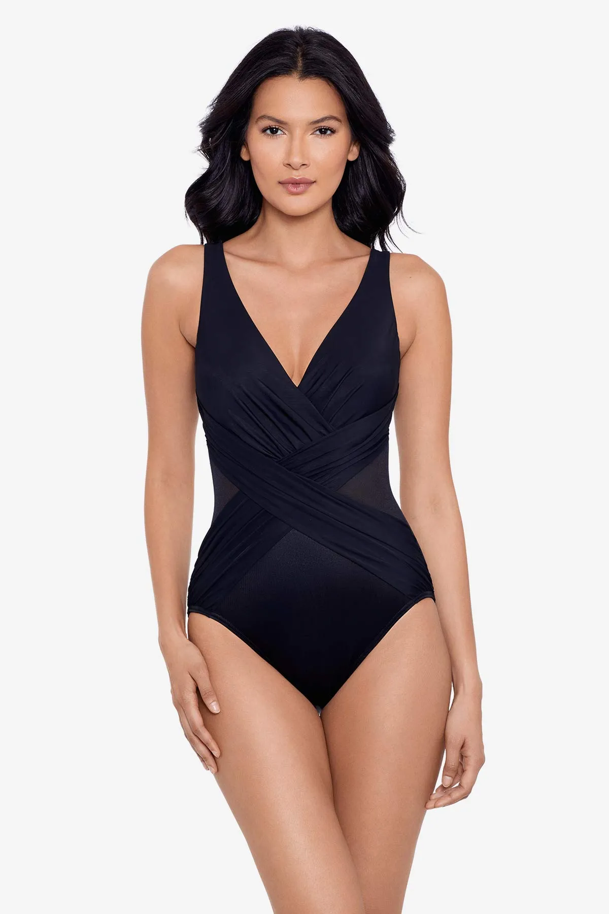 Crossover With Mesh One Piece