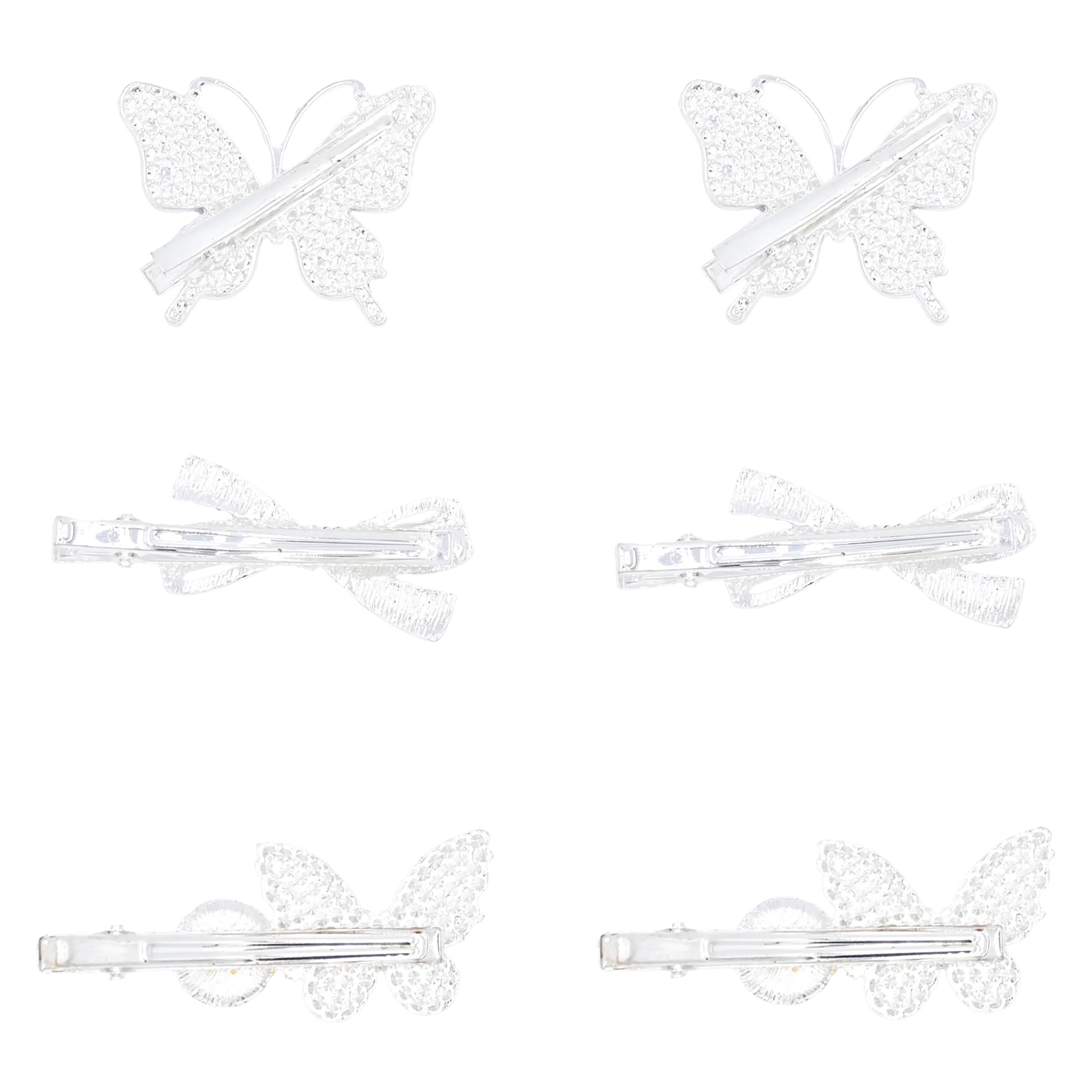 Crystal Bow & Butterfly Mosaic Hair Clips