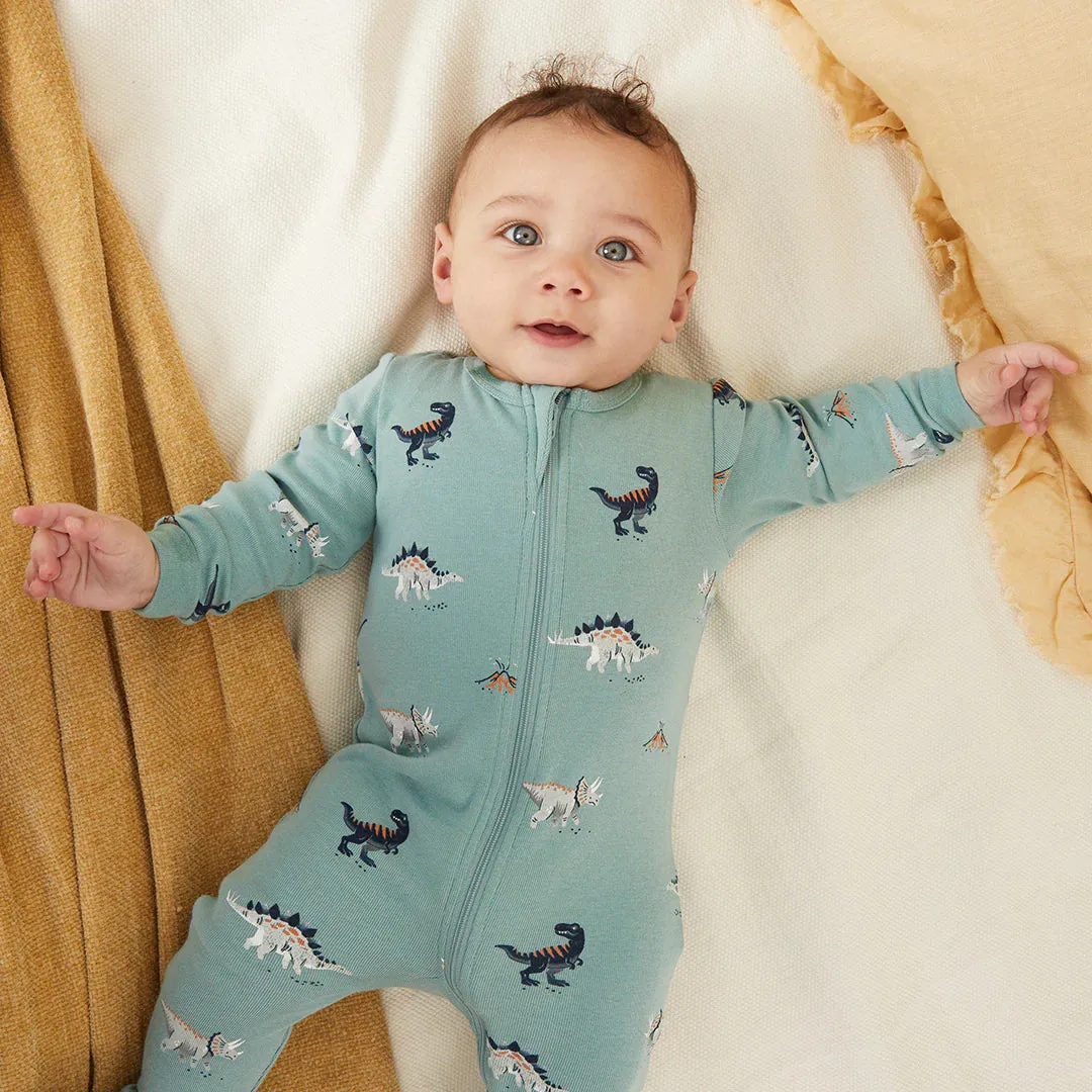 Dinosaur Print on Tidal Wave Sleeper | Petit Lem