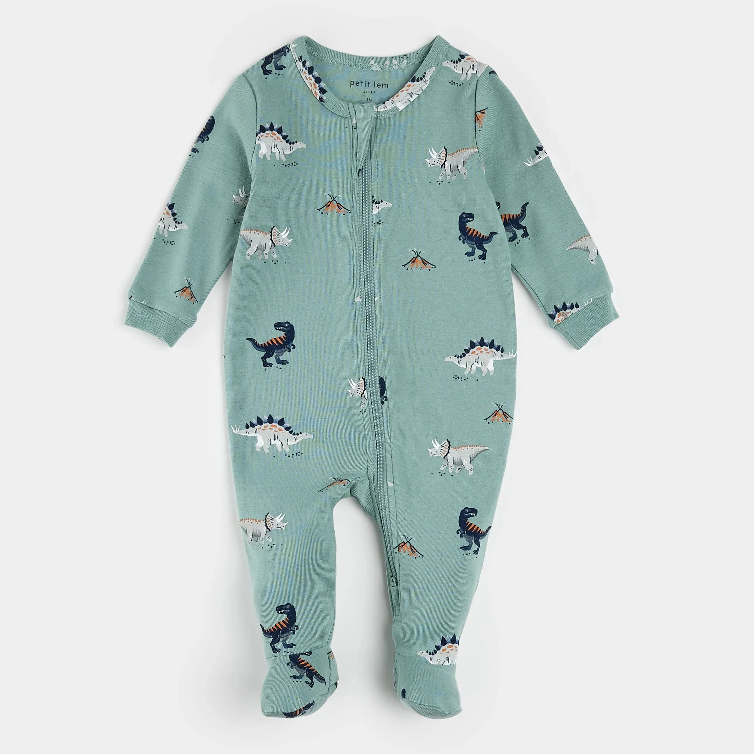 Dinosaur Print on Tidal Wave Sleeper | Petit Lem