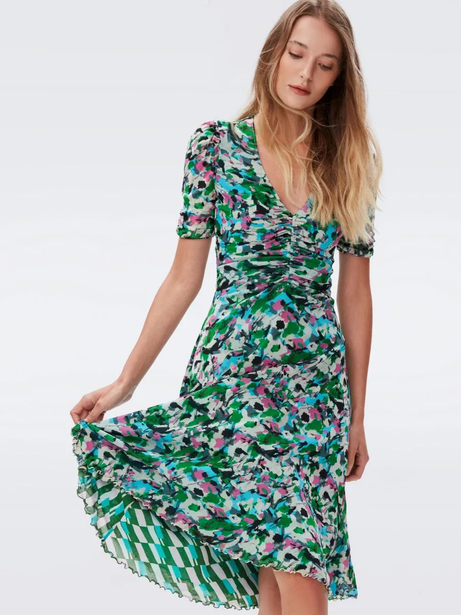 DVFKOREN REVERSIBLE DRESS FLOWER BED/ARTA GEO GREEN