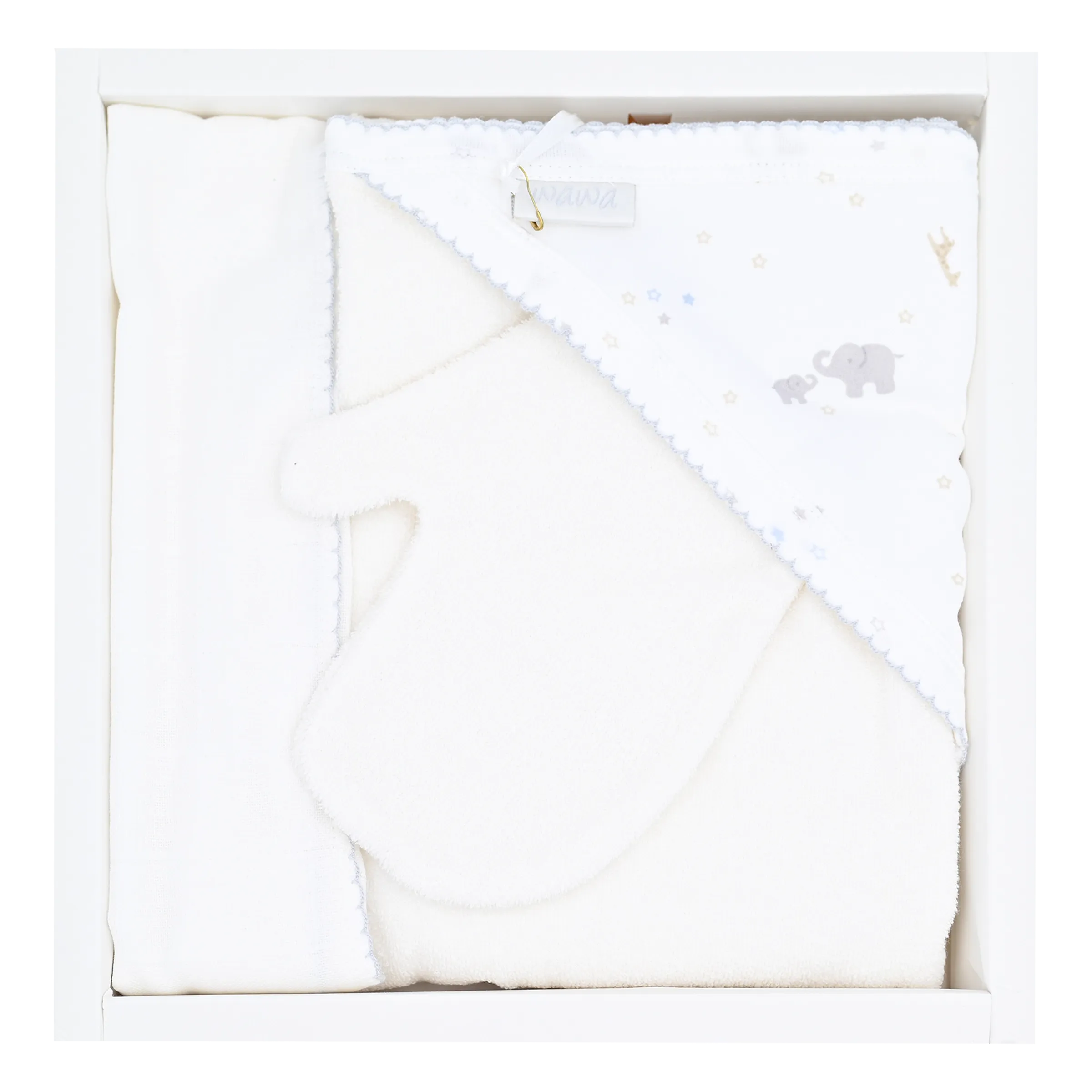 Ecru 3 PC Elephant Towel Set