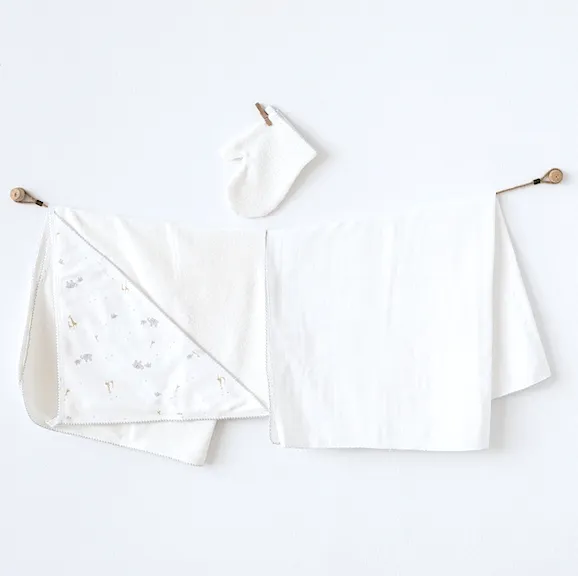 Ecru 3 PC Elephant Towel Set