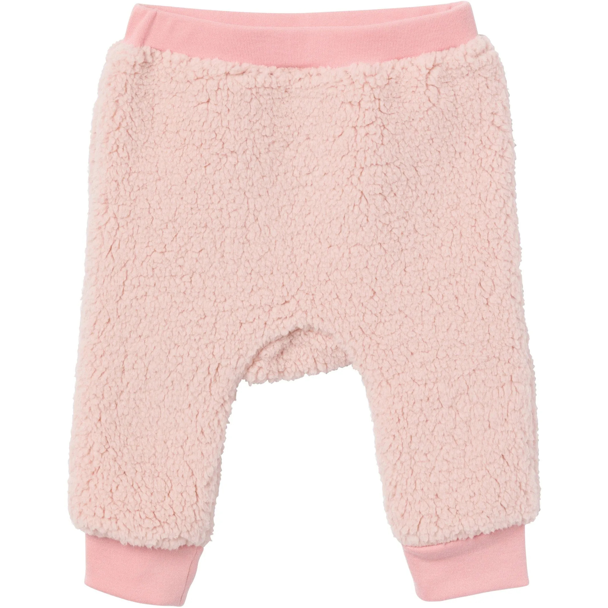 Embroidered 2-Piece Baby Girls Light Pink Sherpa Drop Shoulder Top & Pants Gerber Childrenswea
