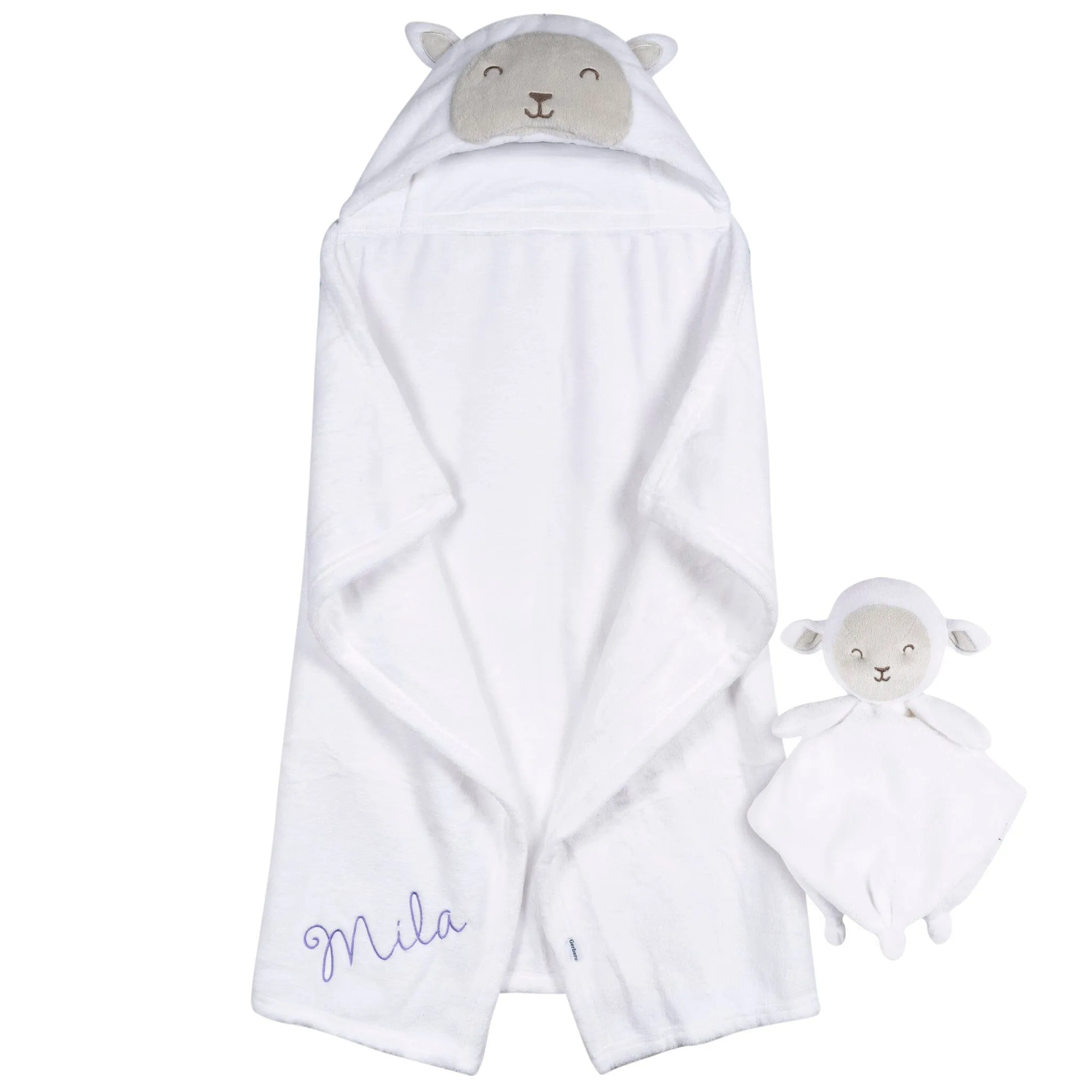 Embroidered 2-Piece Lamb Wearable Blanket & Security Blanket Set Gerber Childrenswea