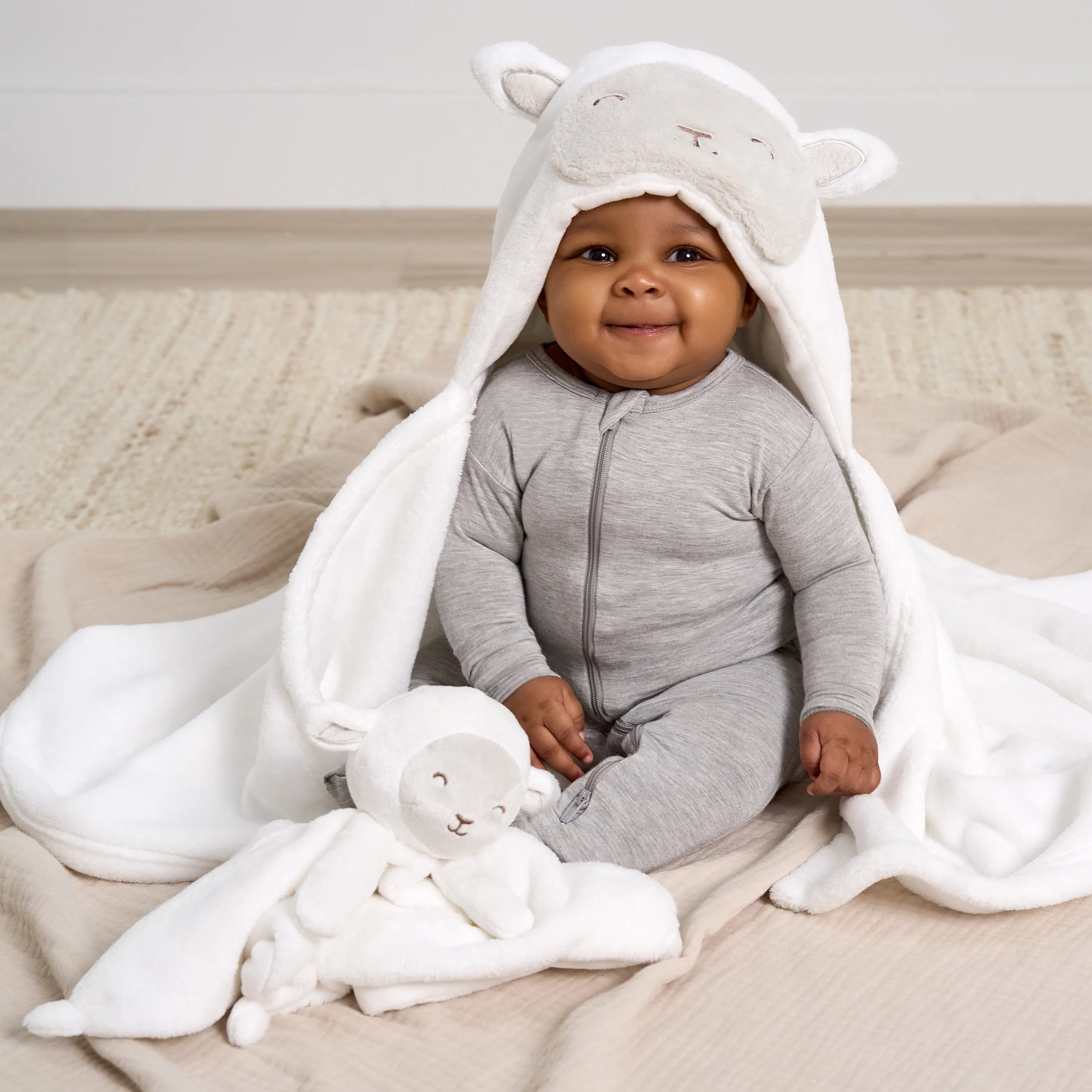 Embroidered 2-Piece Lamb Wearable Blanket & Security Blanket Set Gerber Childrenswea