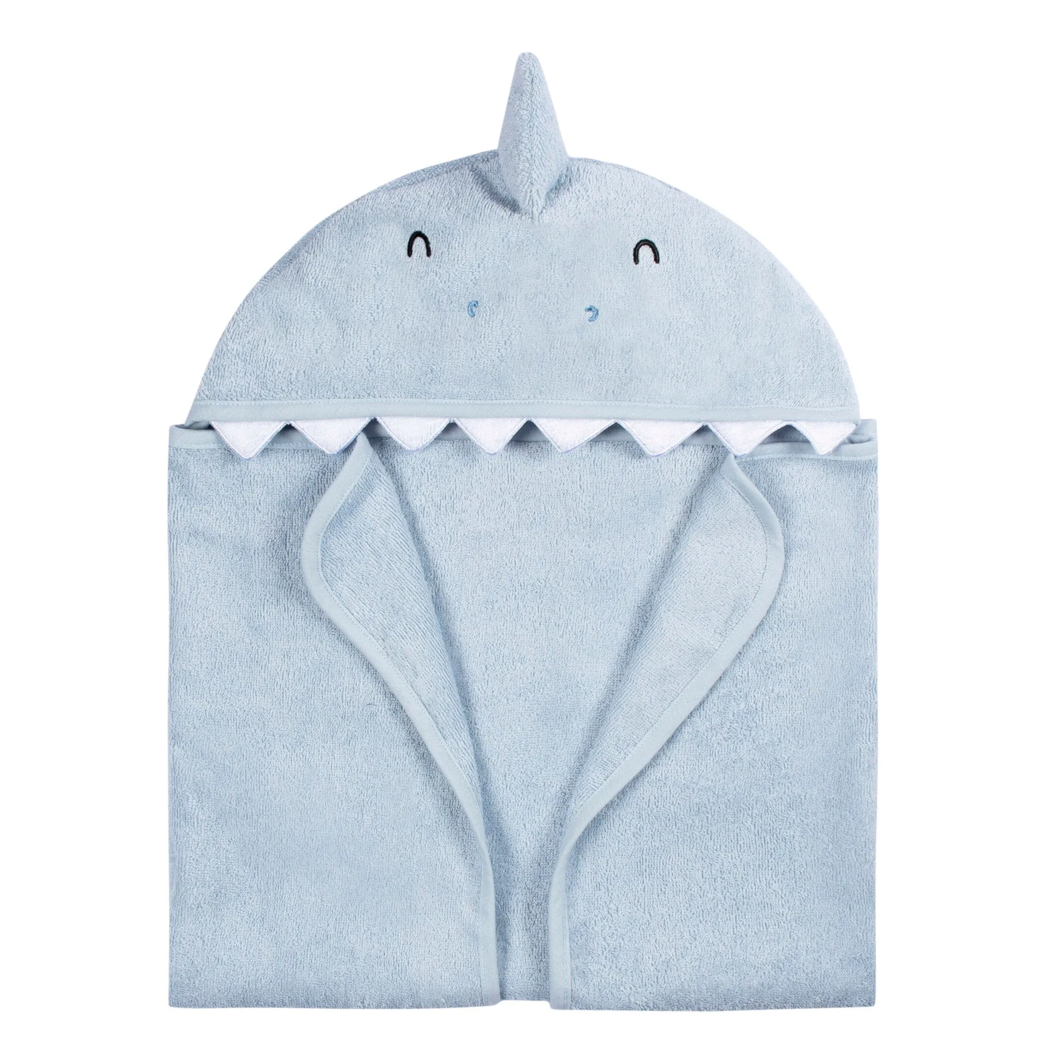 Embroidered 4-Piece Baby Boys Blue Shark Towel & Washcloths Set Gerber Childrenswea