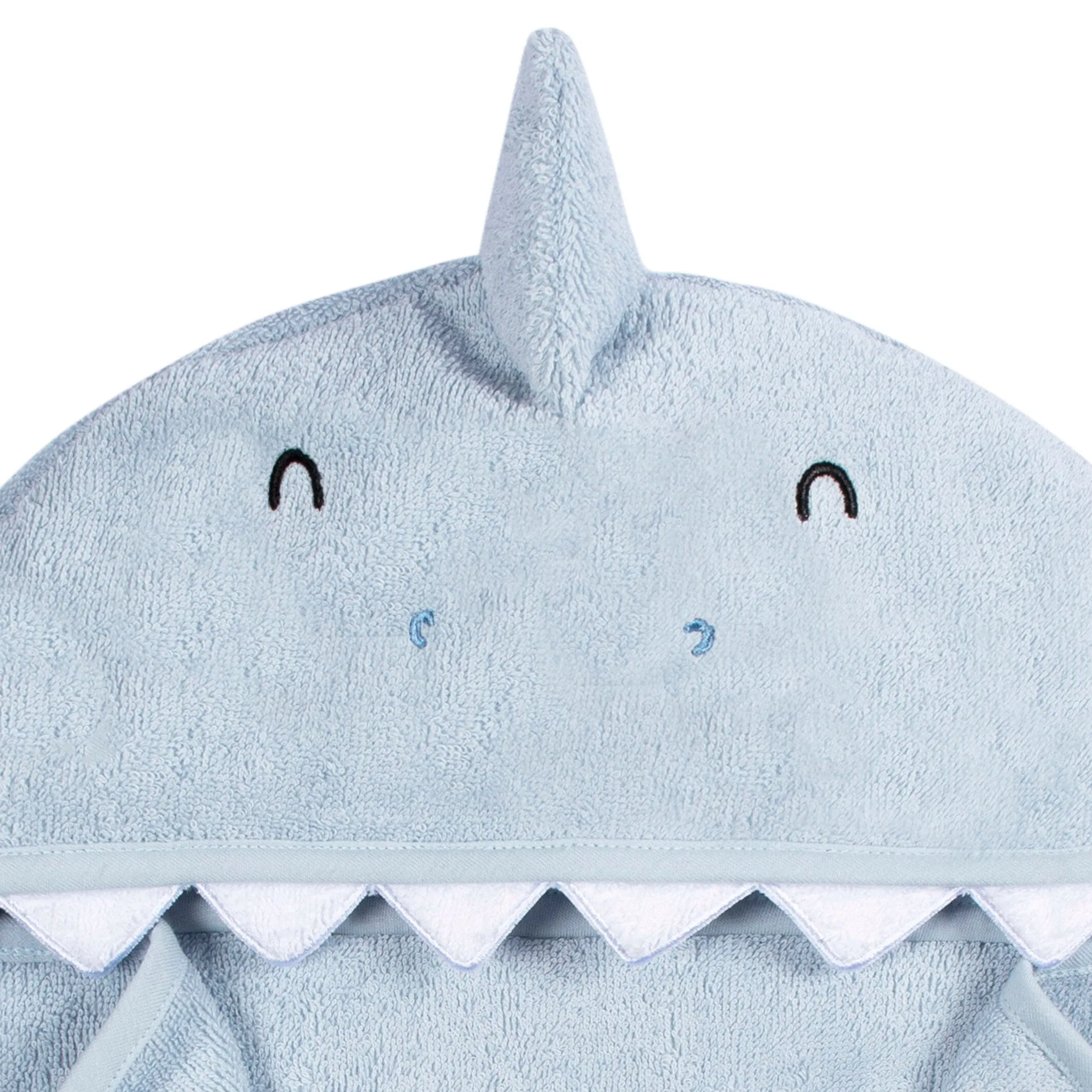Embroidered 4-Piece Baby Boys Blue Shark Towel & Washcloths Set Gerber Childrenswea