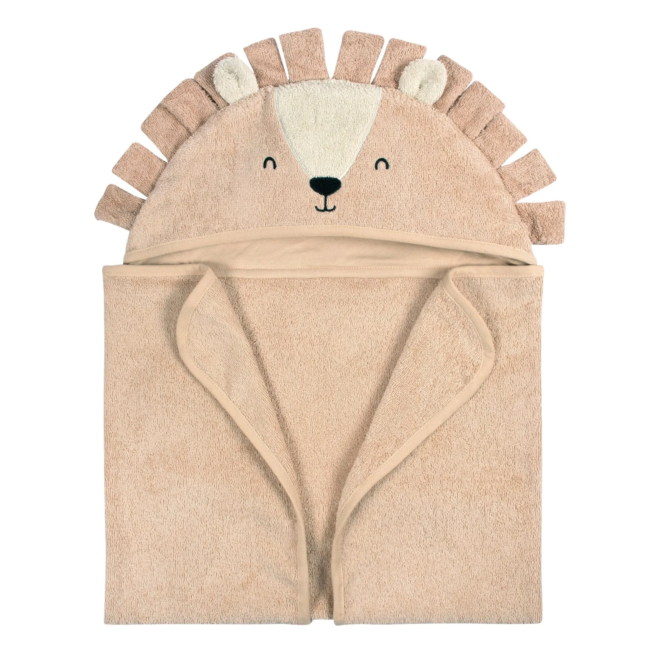 Embroidered 4-Piece Baby Neutral Brown Lion Towel & Washcloths Set Gerber Childrenswea
