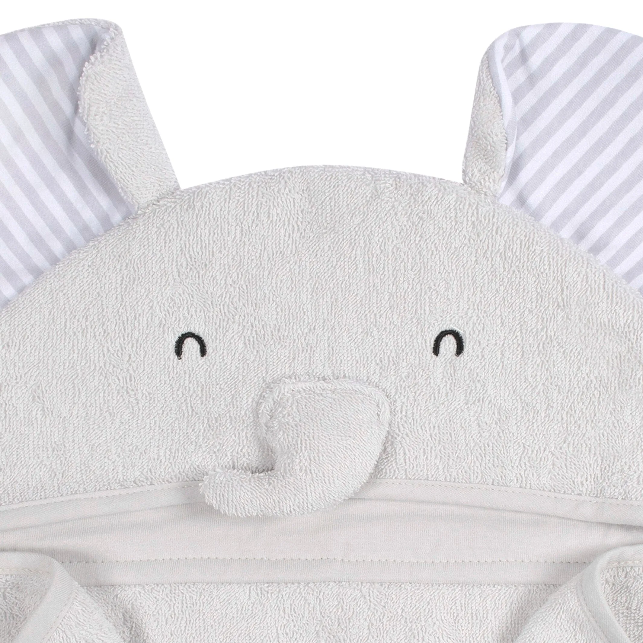 Embroidered 4-Piece Baby Neutral Grey Elephant Towel & Washcloths Set Gerber Childrenswea