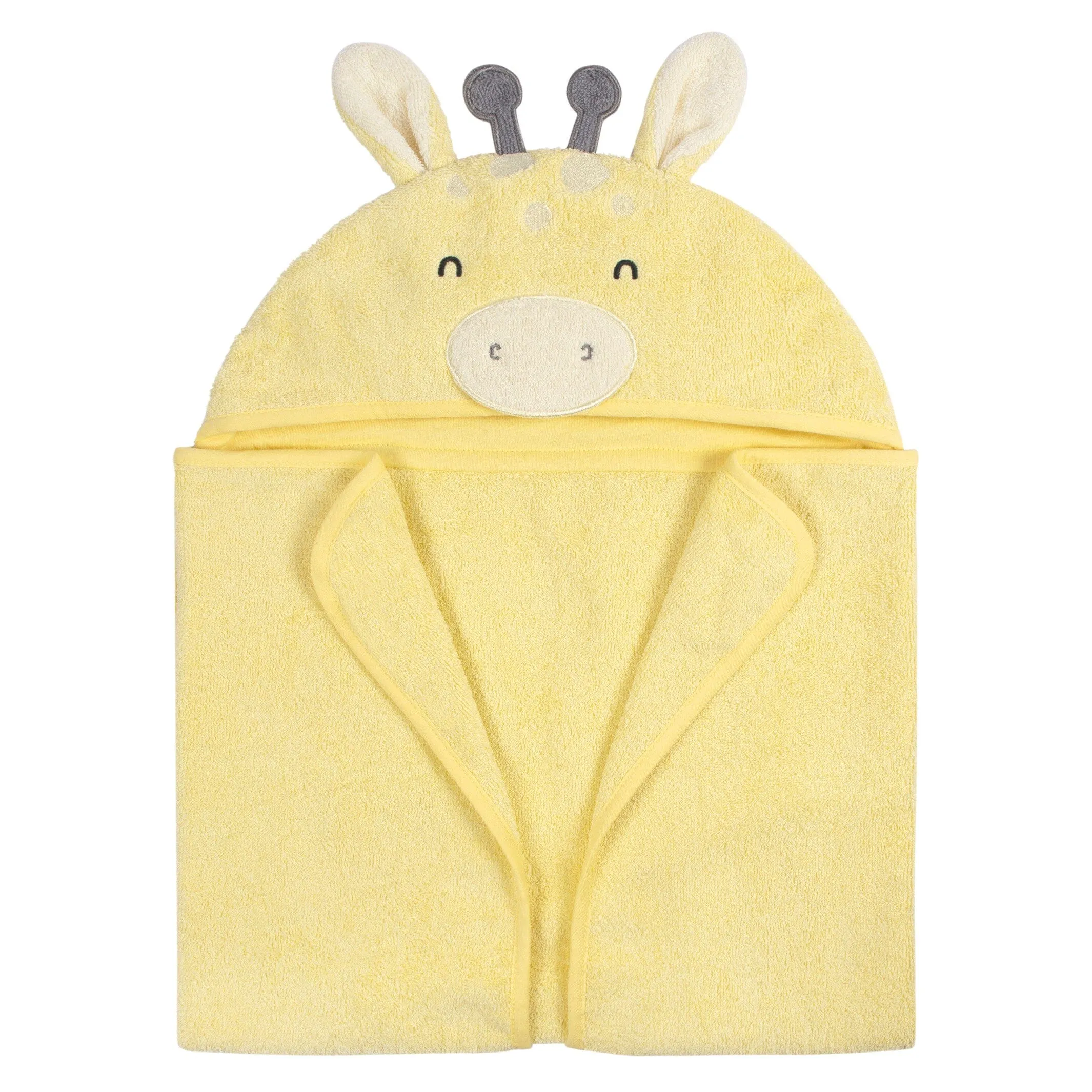 Embroidered 4-Piece Baby Neutral Yellow Giraffe Towel & Washcloths Set Gerber Childrenswea