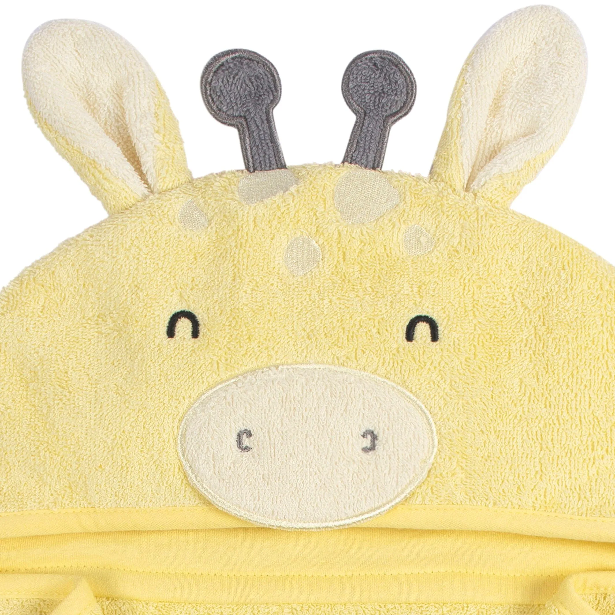 Embroidered 4-Piece Baby Neutral Yellow Giraffe Towel & Washcloths Set Gerber Childrenswea