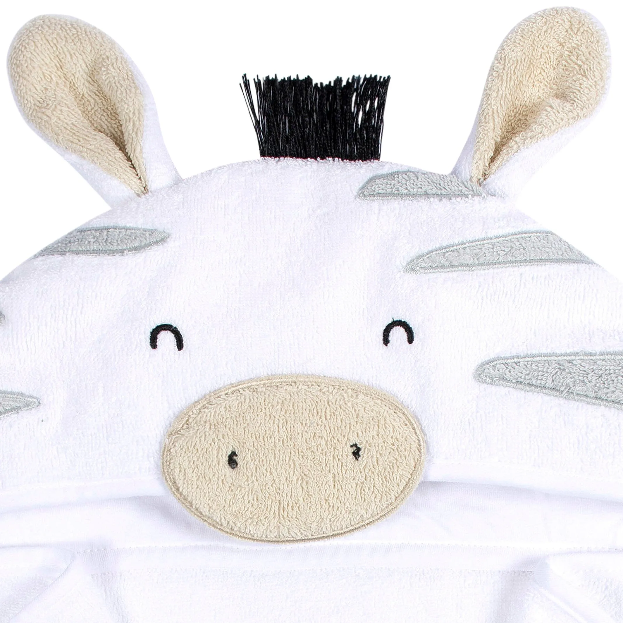 Embroidered 4-Piece Baby Neutral Zebra Towel & Washcloths Gerber Childrenswea