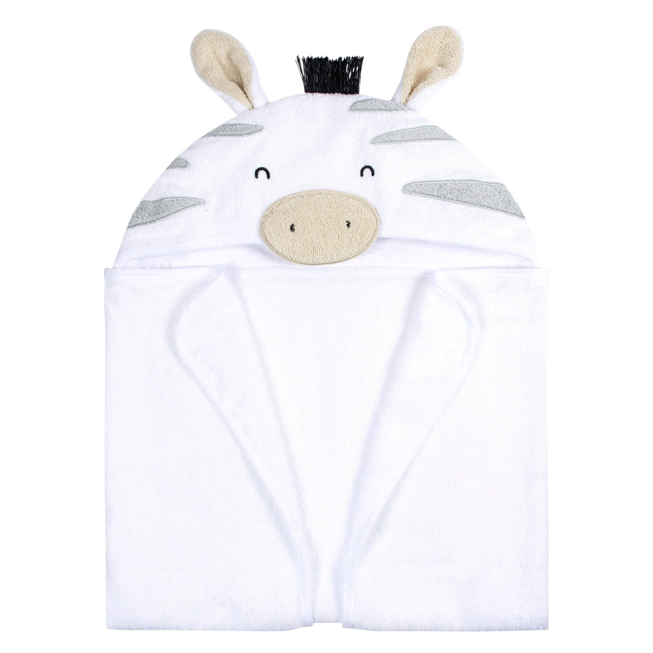 Embroidered 4-Piece Baby Neutral Zebra Towel & Washcloths Gerber Childrenswea