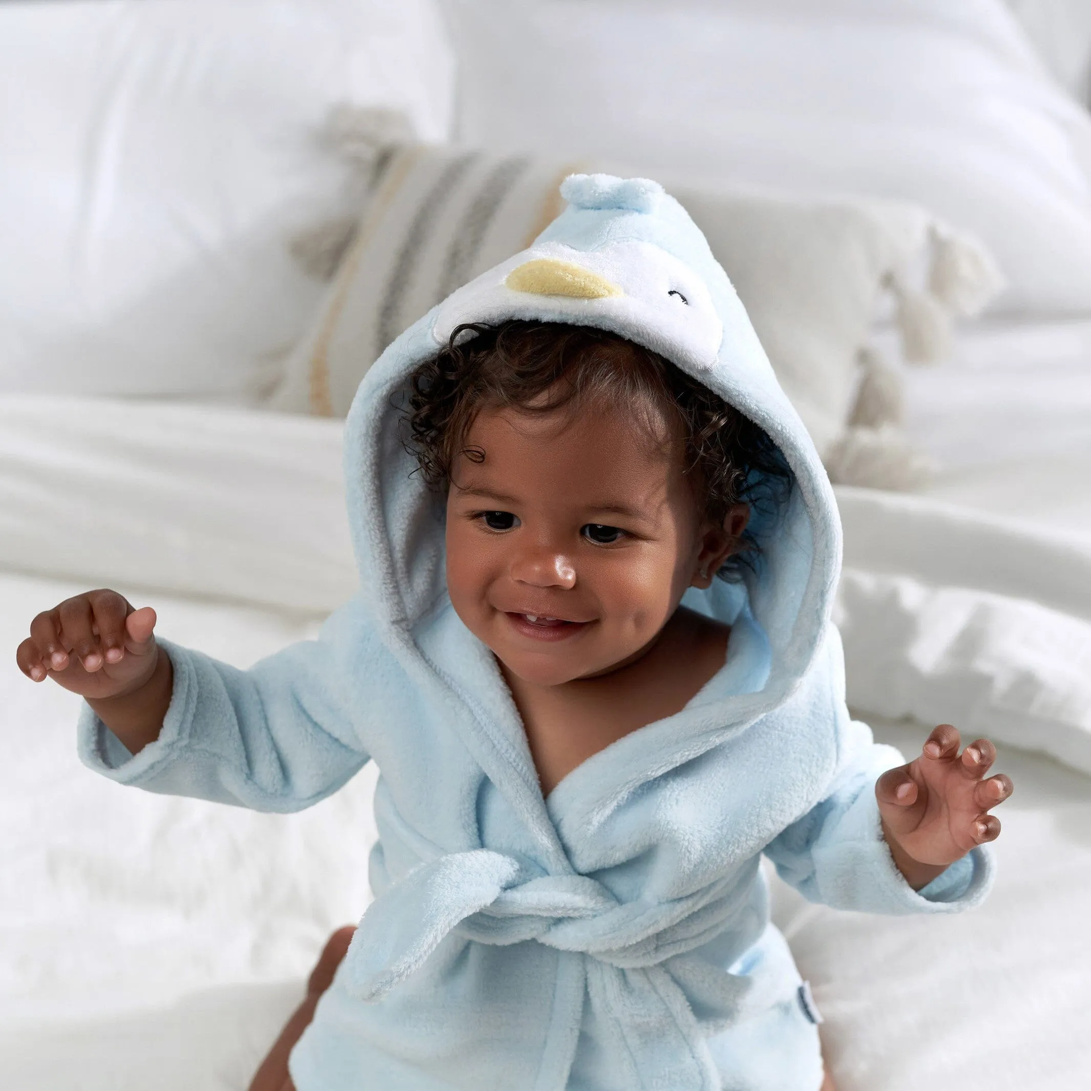 Embroidered Baby Neutral Penguin Robe Gerber Childrenswea