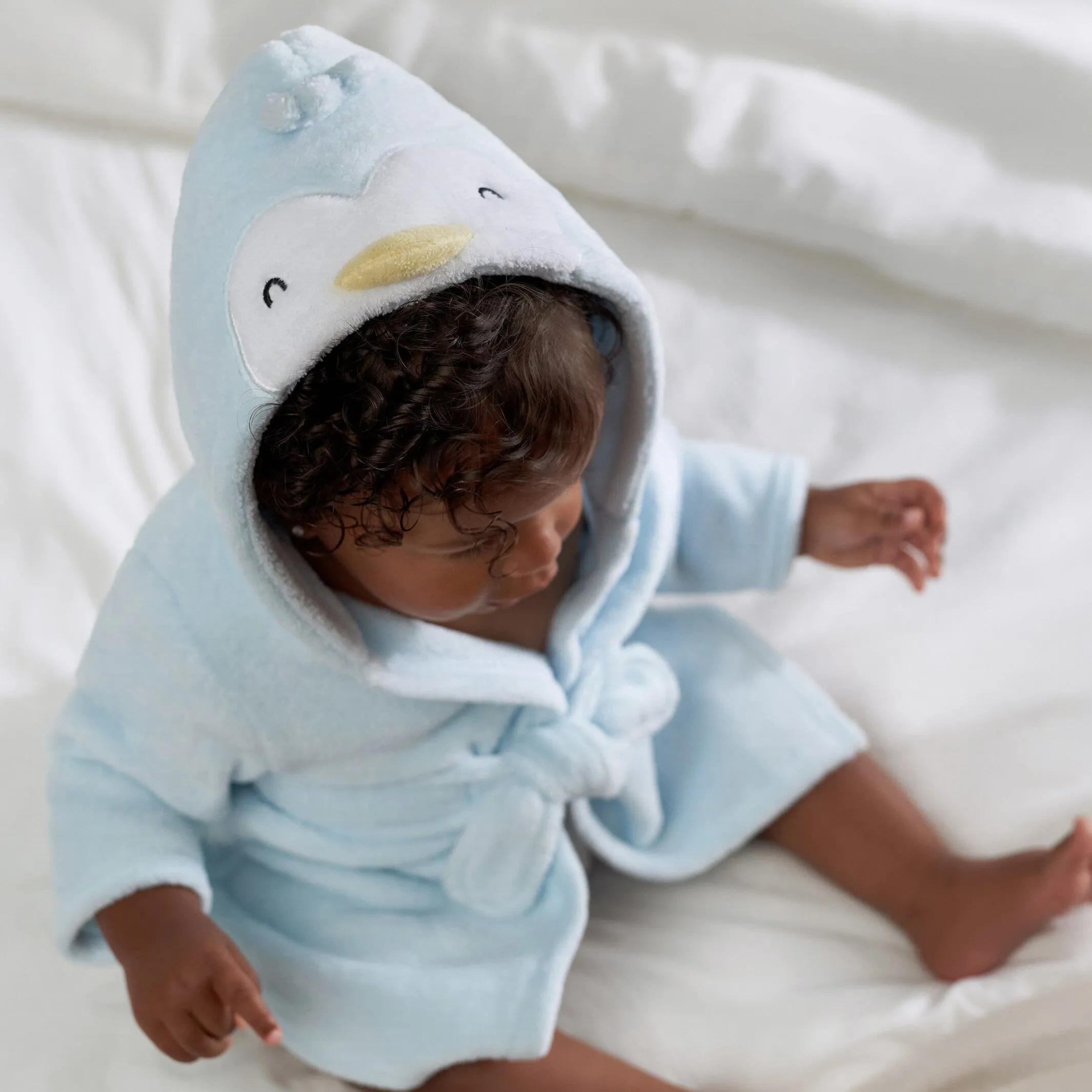 Embroidered Baby Neutral Penguin Robe Gerber Childrenswea