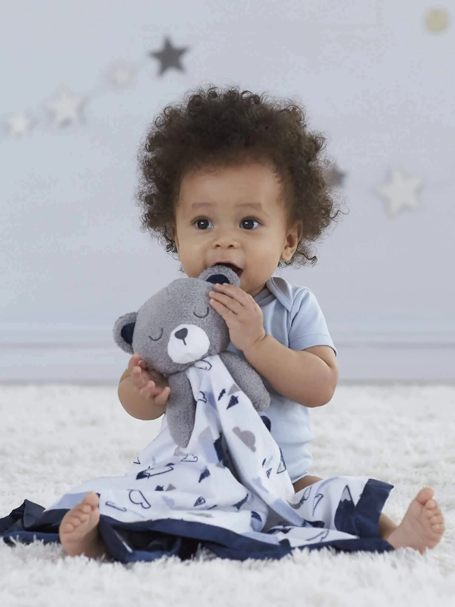 Embroidered Bear Baby Boys Security Blanket Gerber Childrenswea