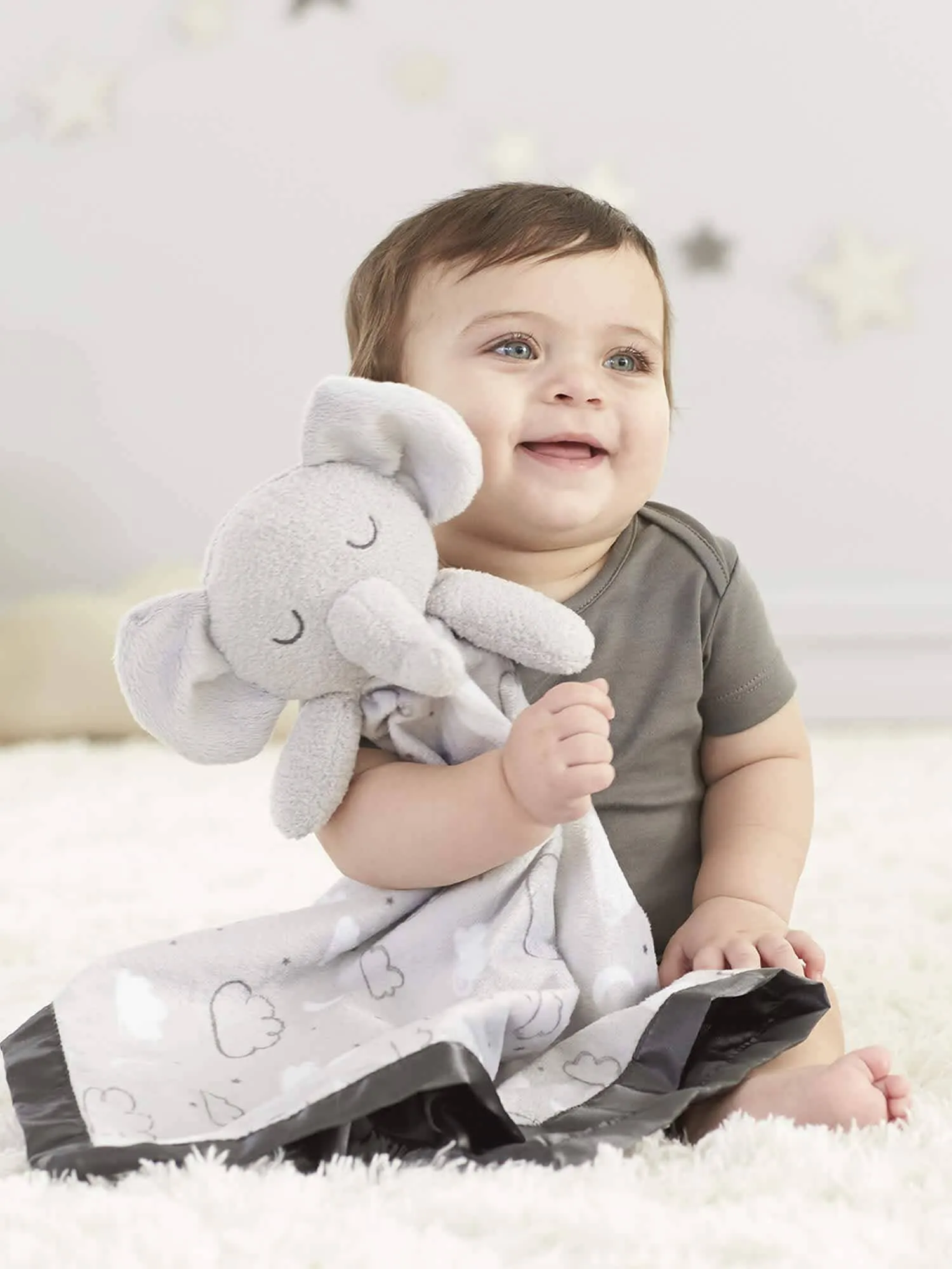 Embroidered Elephant Baby Neutral Security Blanket Gerber Childrenswea