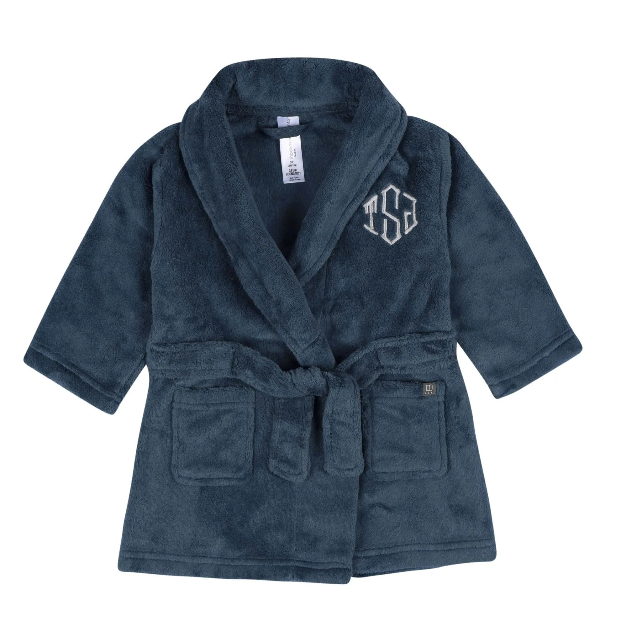 Embroidered Infant & Toddler Boys Navy Shawl Collar Robe Gerber Childrenswea