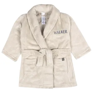 Embroidered Infant & Toddler Neutral Light Beige Shawl Collar Robe Gerber Childrenswea