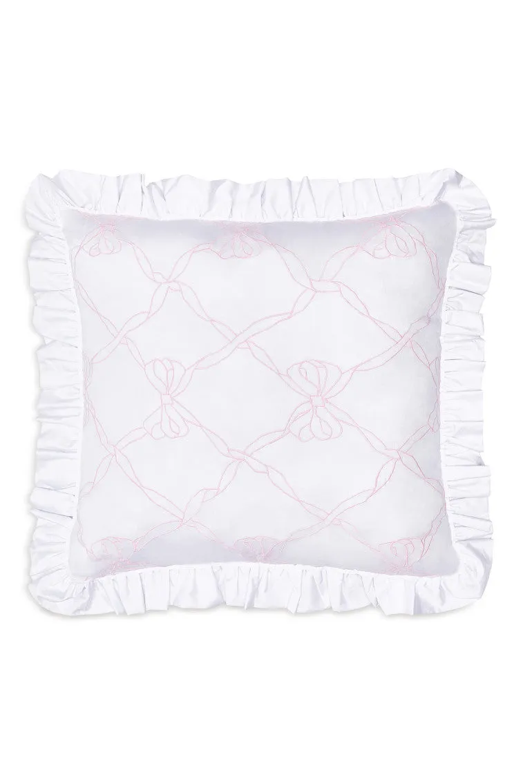 Embroidered Ruffle Euro Pillow