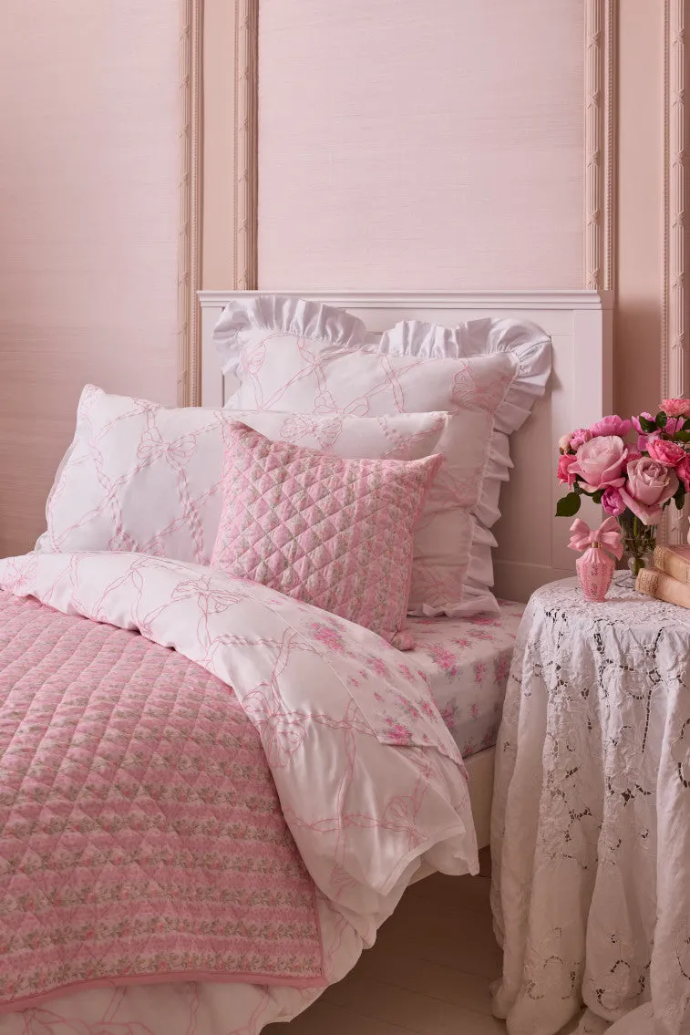 Embroidered Ruffle Euro Pillow