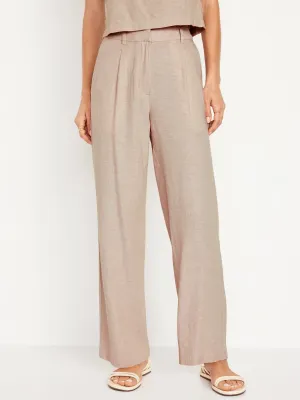 Extra High-Waisted Linen-Blend Wide-Leg Taylor Pants