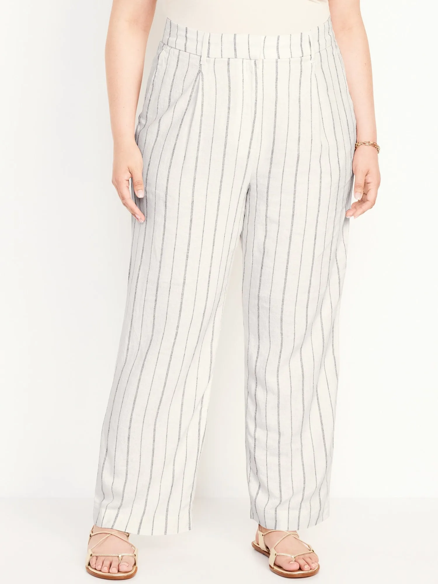 Extra High-Waisted Linen-Blend Wide-Leg Taylor Pants