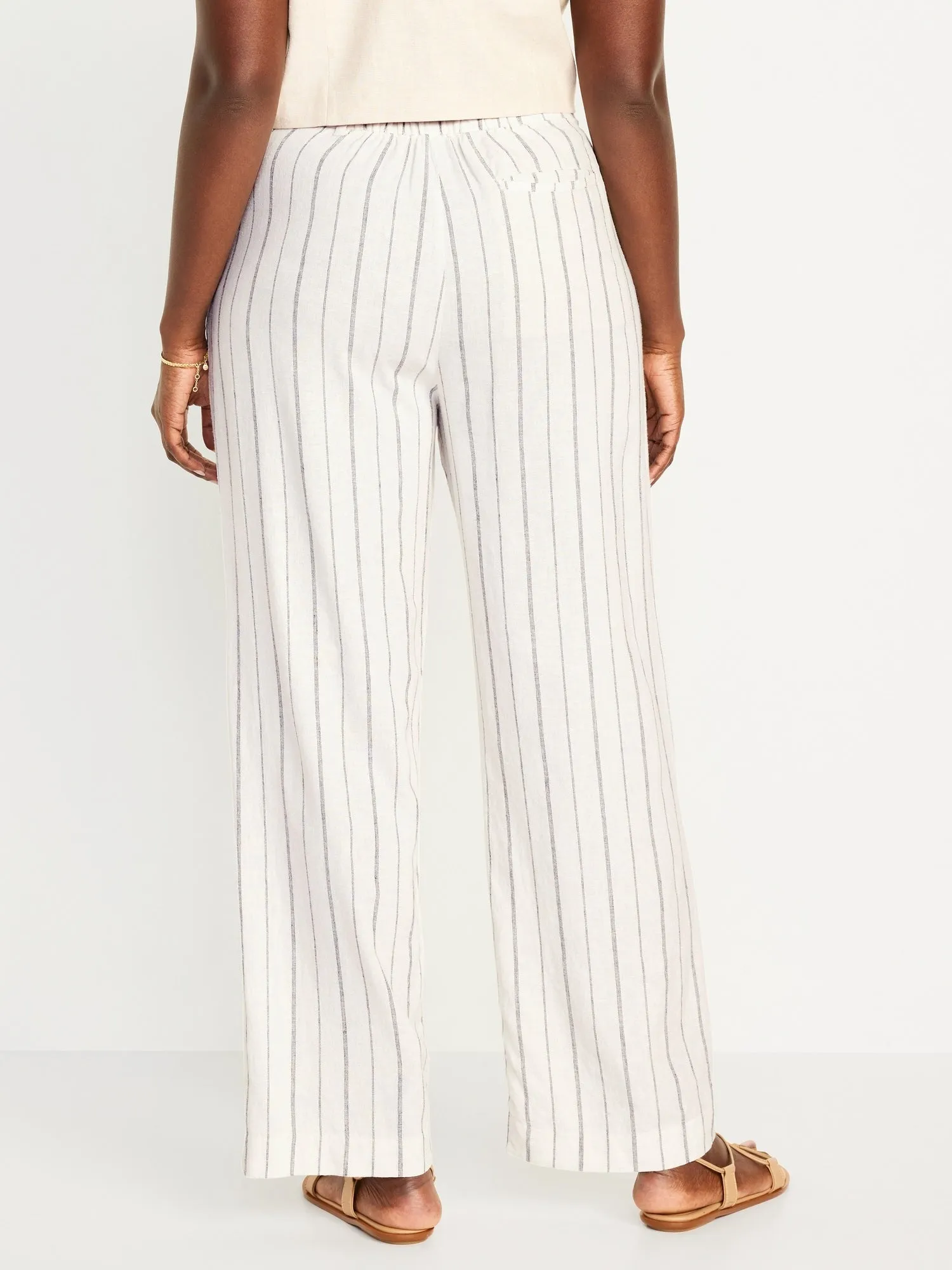 Extra High-Waisted Linen-Blend Wide-Leg Taylor Pants