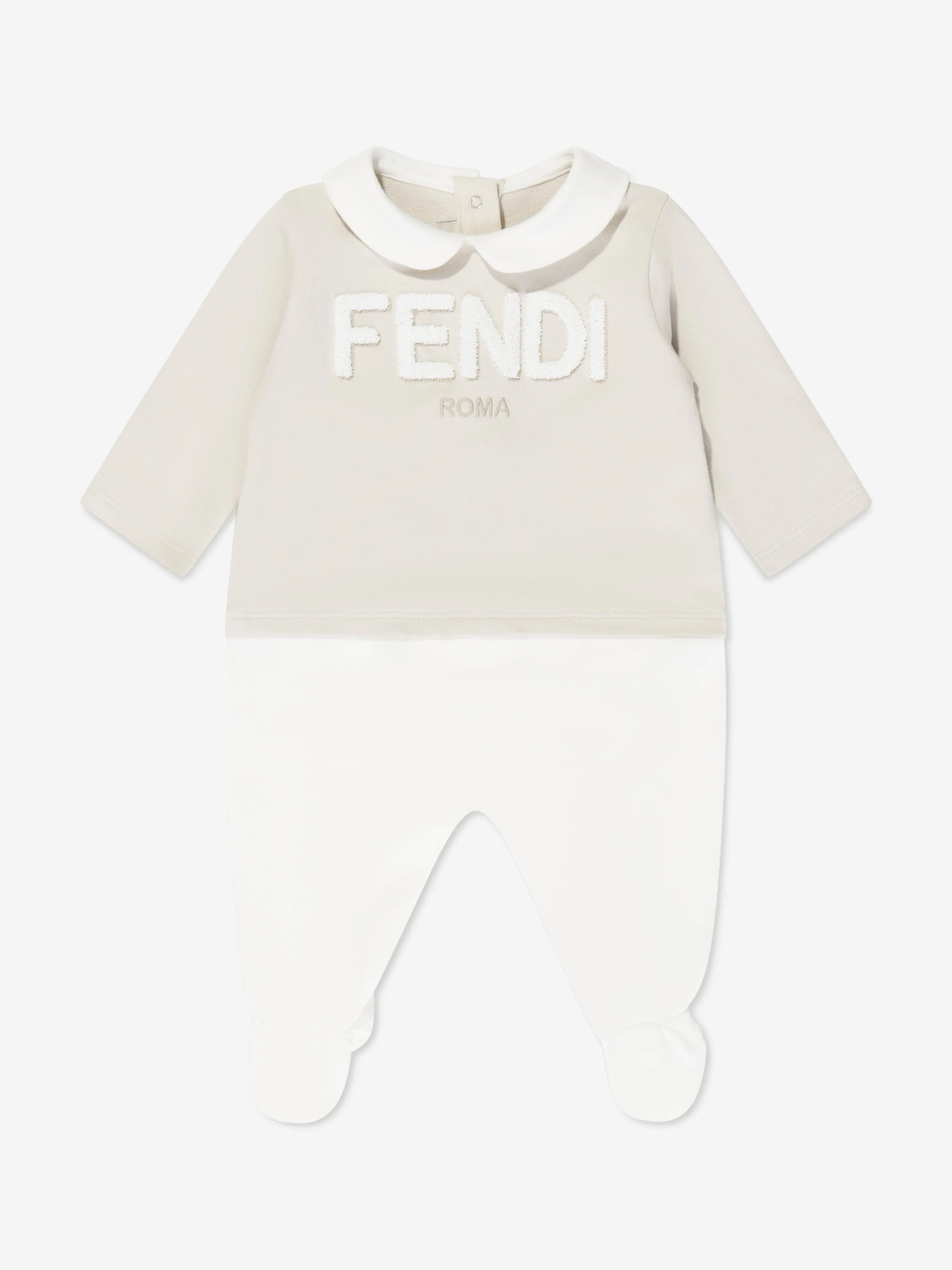 Fendi Baby Logo Babygrow Gift Set in Beige