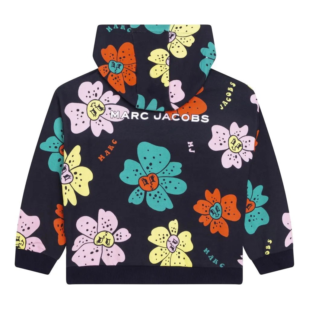 Floral Print Zip-Up Hoodie