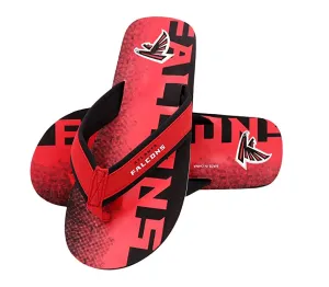 FOCO NFL Men's Atlanta Falcons Contour Fade Wordmark Thong Sandals