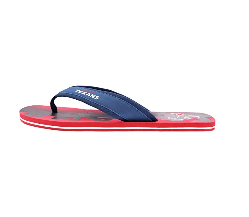 FOCO NFL Men's Houston Texans Contour Fade Wordmark Thong Sandals