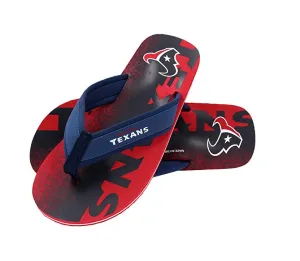 FOCO NFL Men's Houston Texans Contour Fade Wordmark Thong Sandals