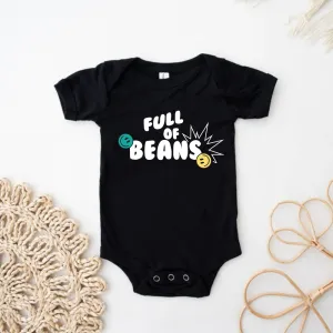 Full of Beans Black Baby Vest