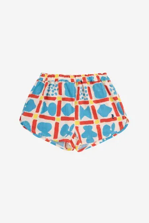 Geometric Game Woven Girl Shorts (Kids)