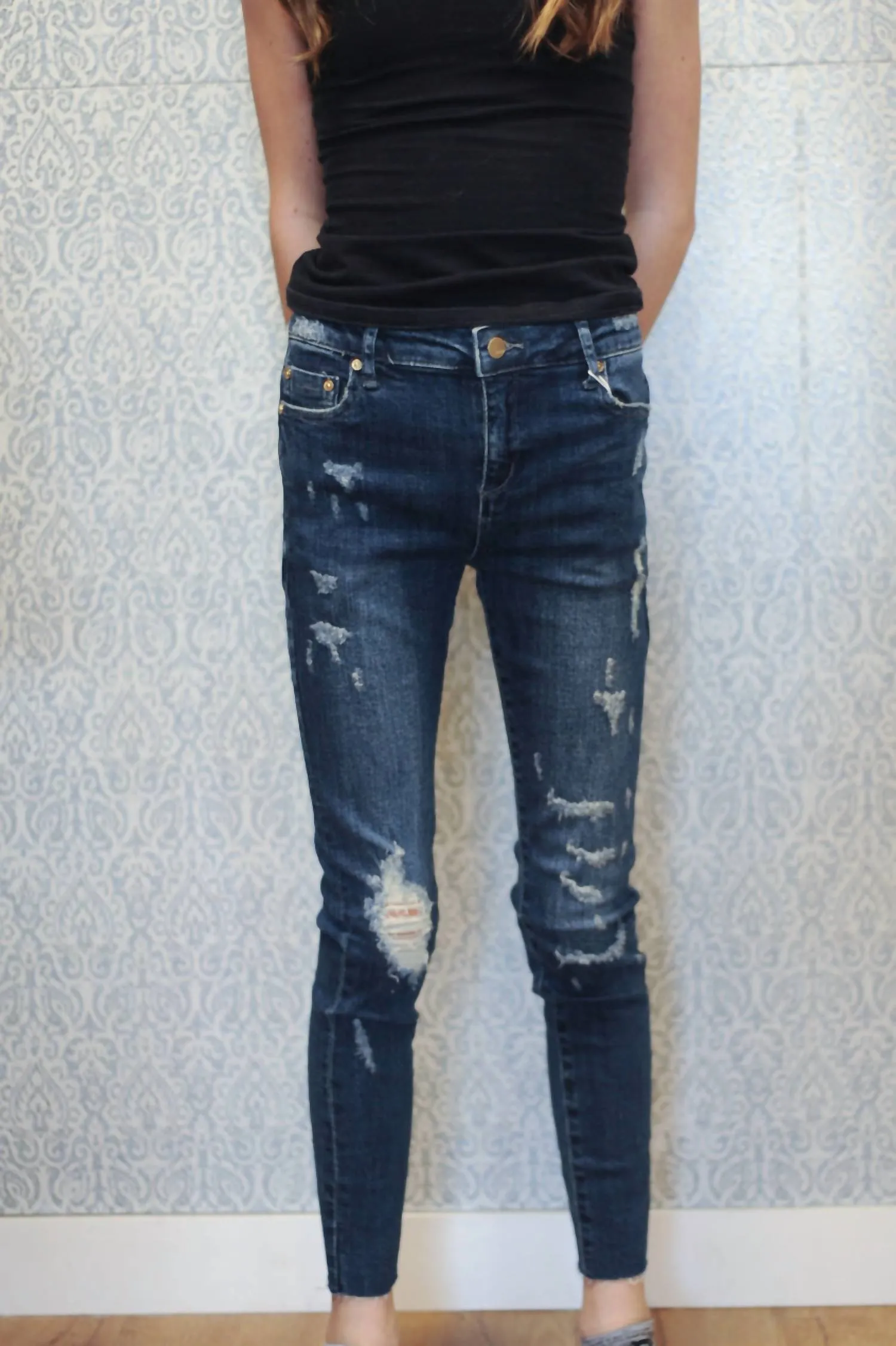 Girl High Rise Skinny Jean In Dark Wash
