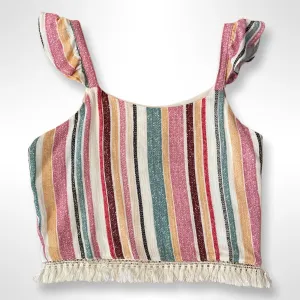 Girl Stripe Crop Top In Multi