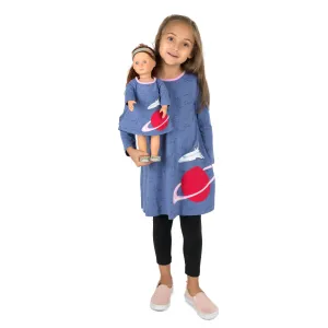 Girls and Matching Doll Cotton Dress Planet