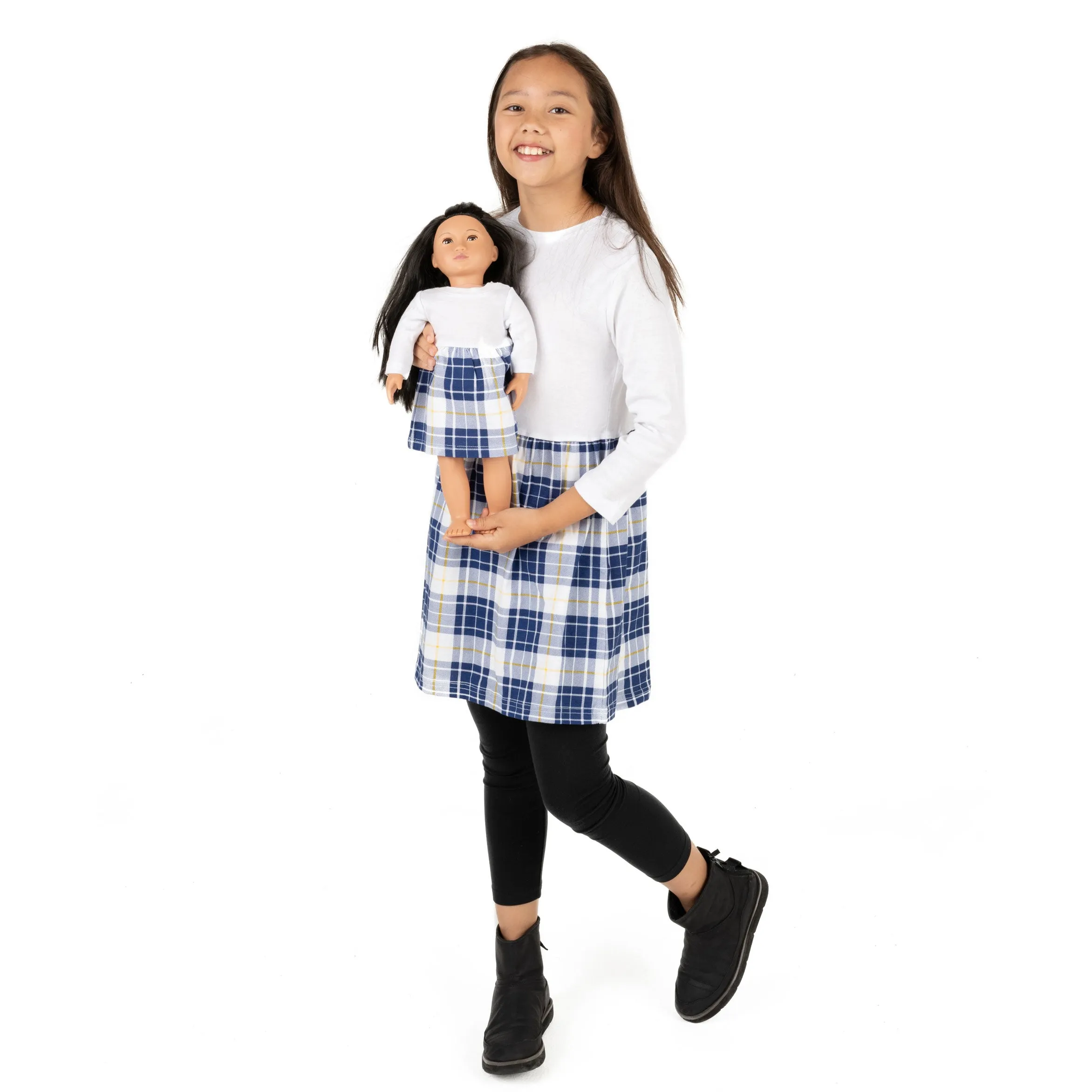 Girls and Matching Doll Skirt Dress
