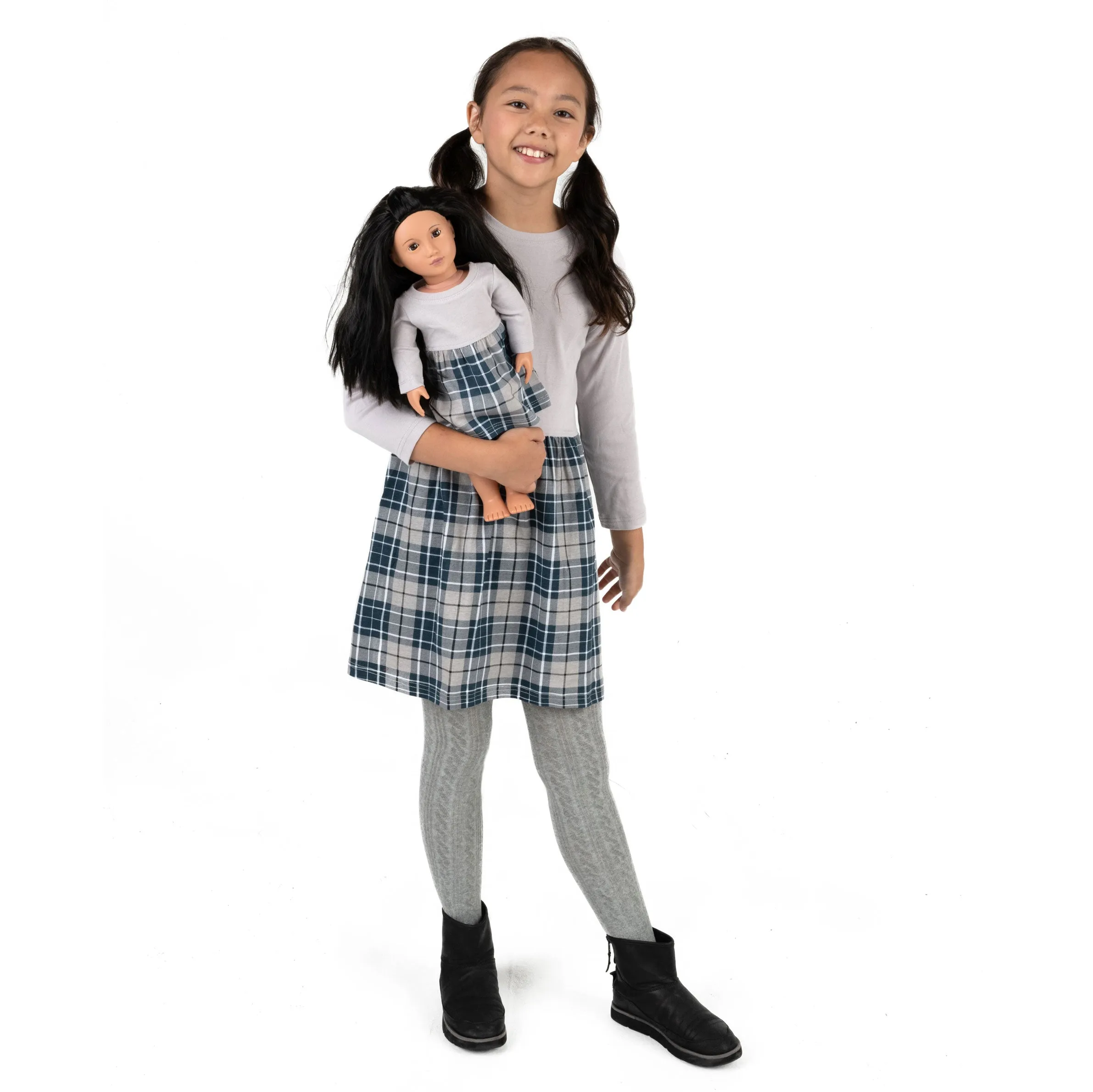 Girls and Matching Doll Skirt Dress