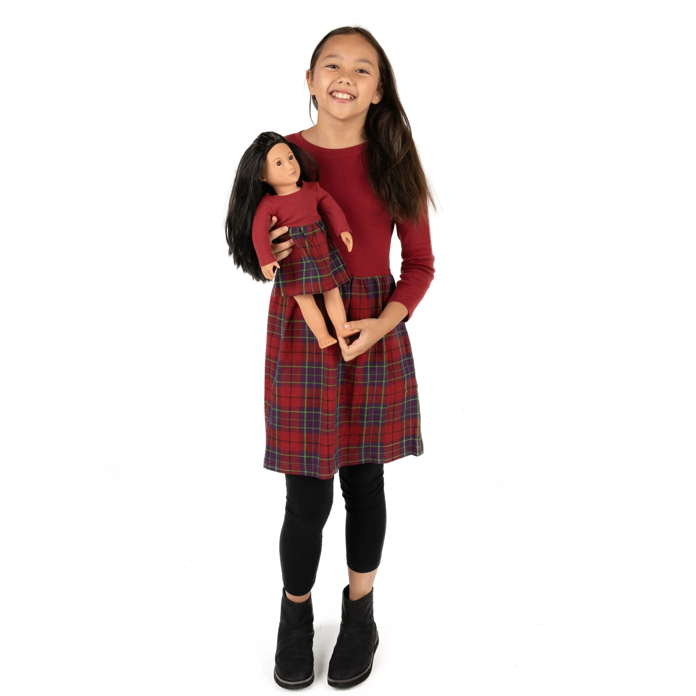 Girls and Matching Doll Skirt Dress