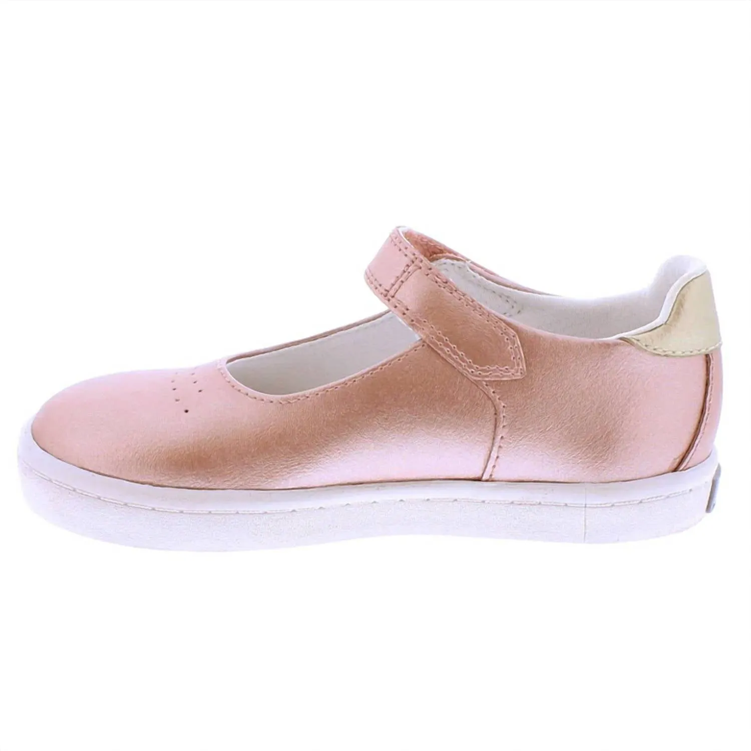 Girl's Stella Flat Shoes In Rose/gold Leather