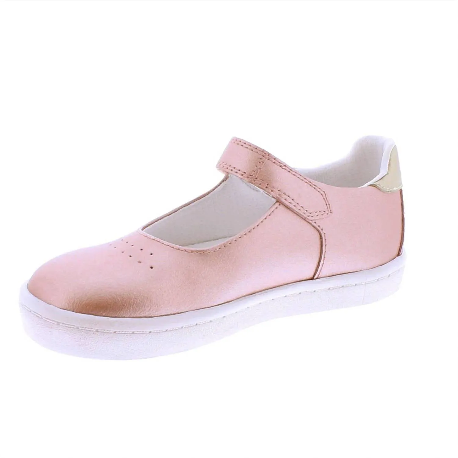 Girl's Stella Flat Shoes In Rose/gold Leather