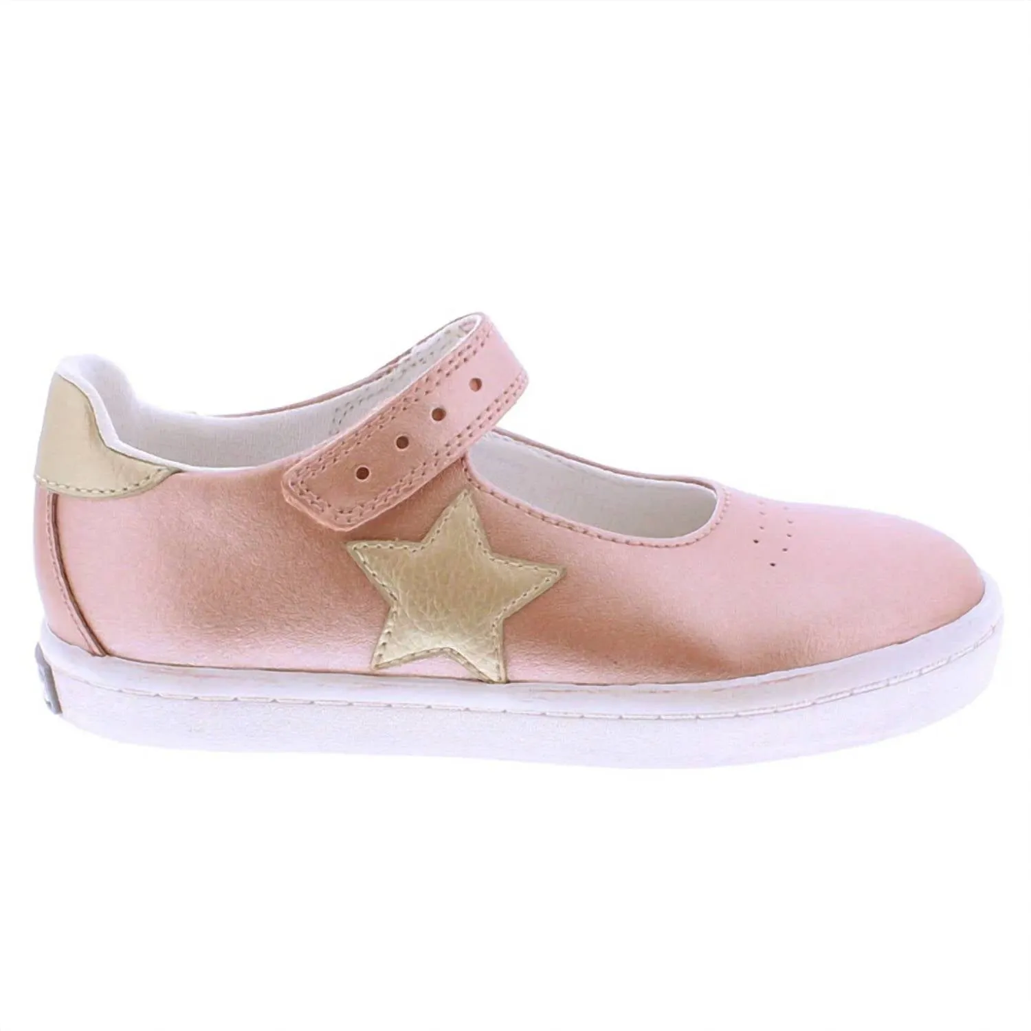 Girl's Stella Flat Shoes In Rose/gold Leather
