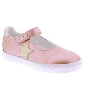 Girl's Stella Flat Shoes In Rose/gold Leather